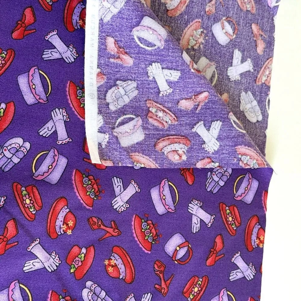 VTG Dianna Marcum Marcus Brothers Red Hat Society Fabric Accessories Cotton  BTY
